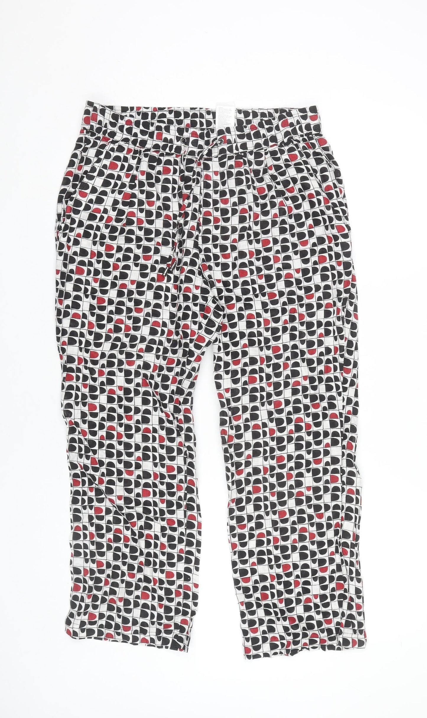 Barbara Lebek Womens Multicoloured Linen Trousers Size 12