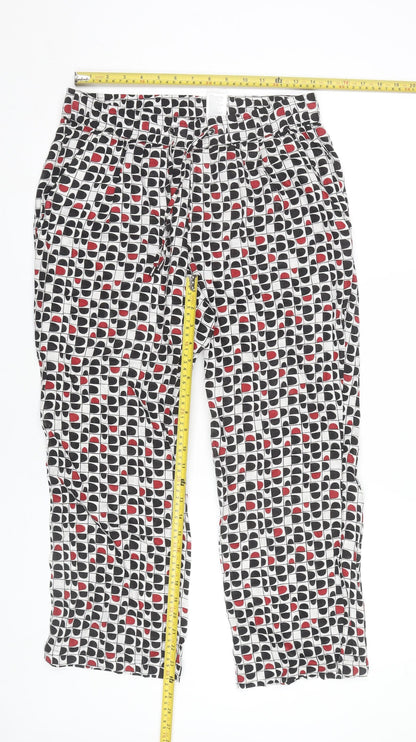 Barbara Lebek Womens Multicoloured Linen Trousers Size 12