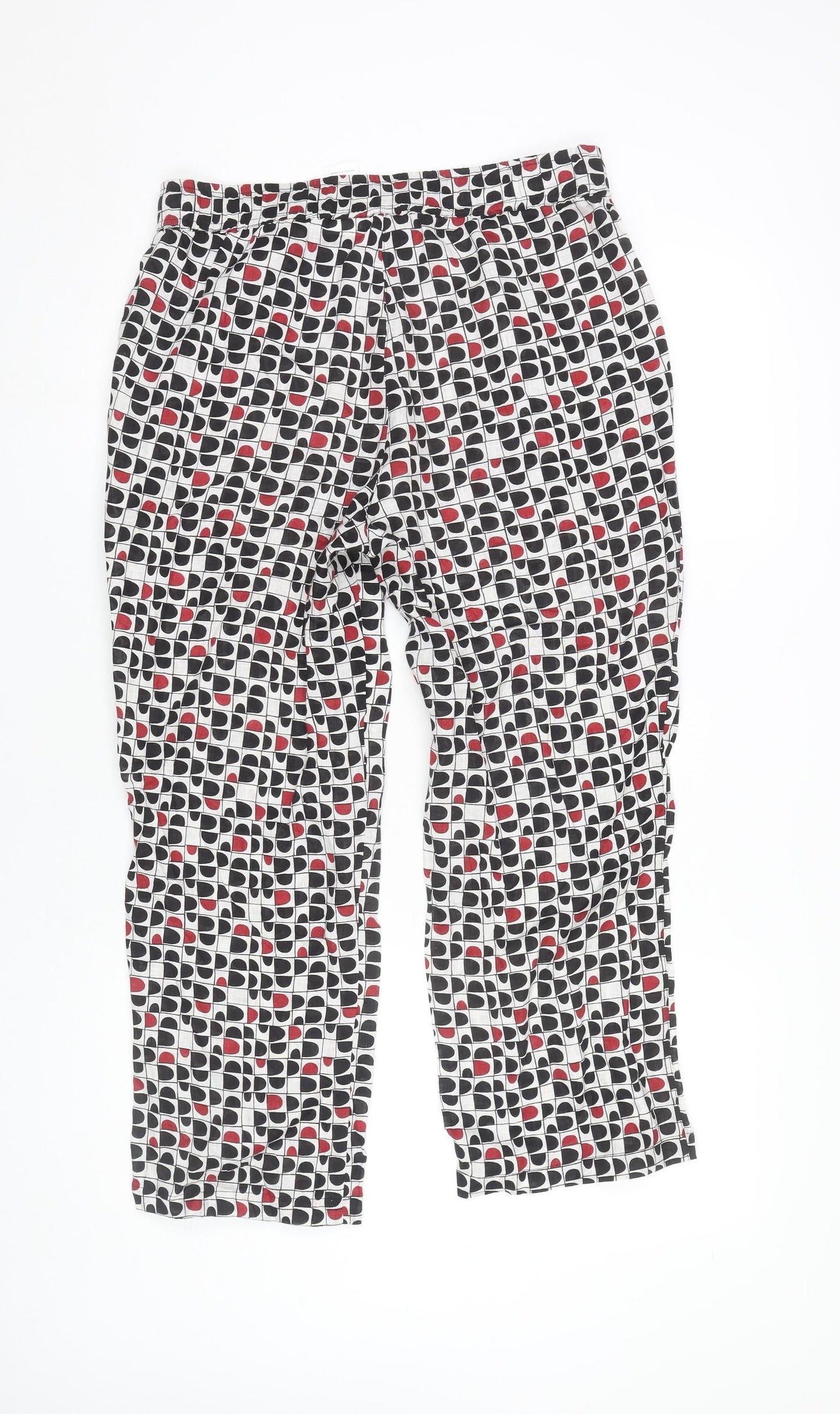 Barbara Lebek Womens Multicoloured Linen Trousers Size 12