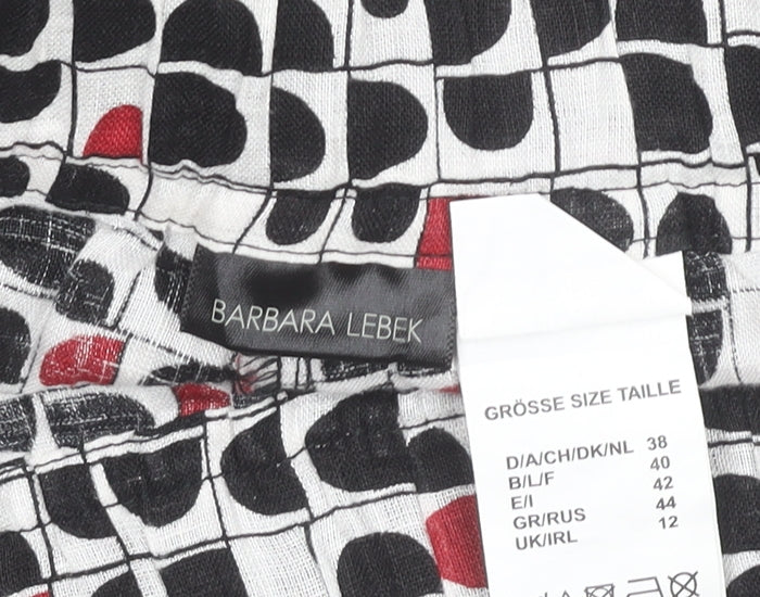 Barbara Lebek Womens Multicoloured Linen Trousers Size 12