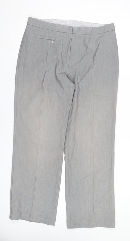 Womens UK Size 14 Marks and Spencer Regular Fit Dress Pants Grey Trousers