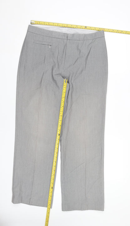 Womens UK Size 14 Marks and Spencer Regular Fit Dress Pants Grey Trousers