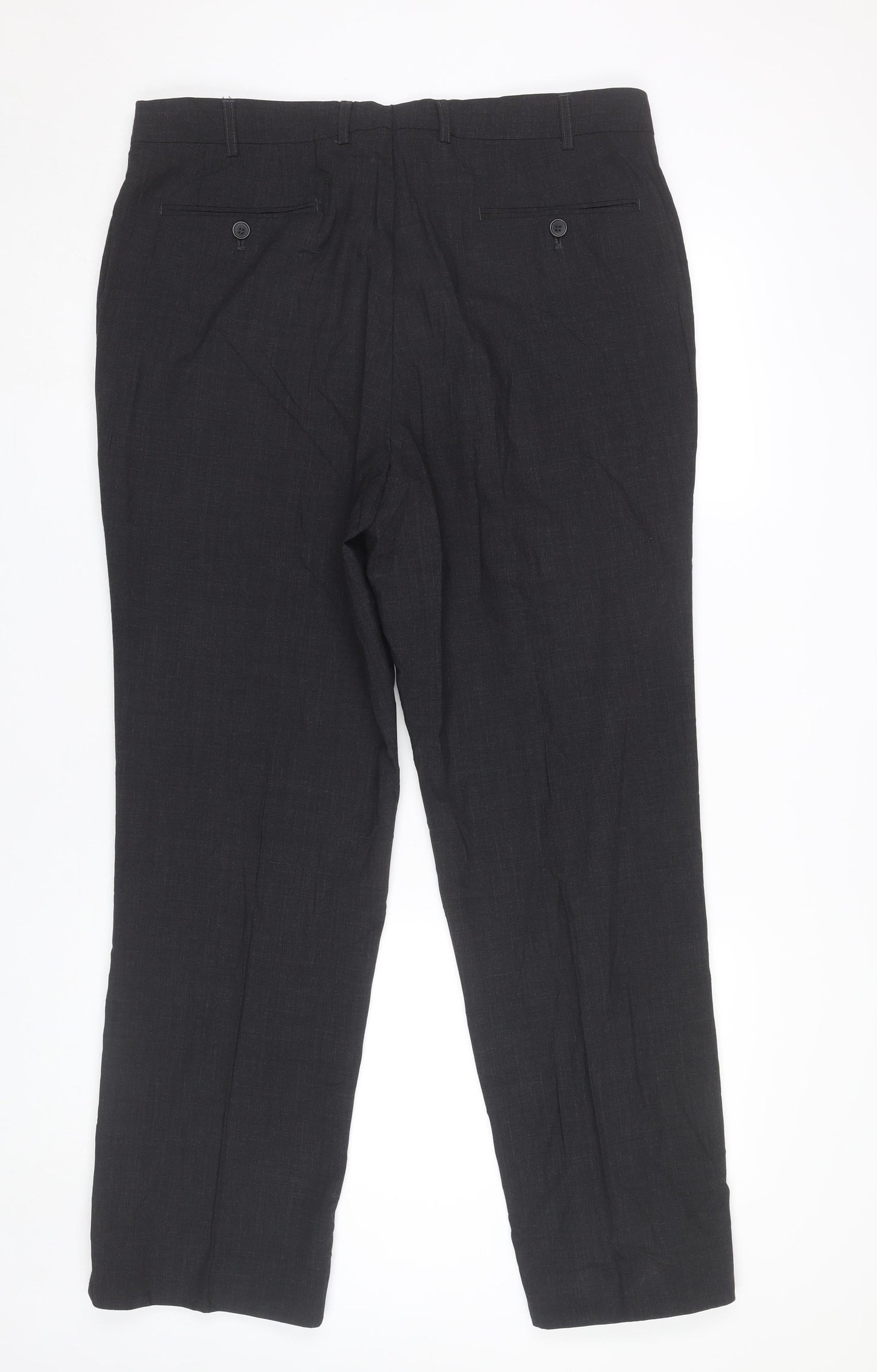 Skopes Mens Black Classic Fit Wool Blend Dress Pants Trousers 36R