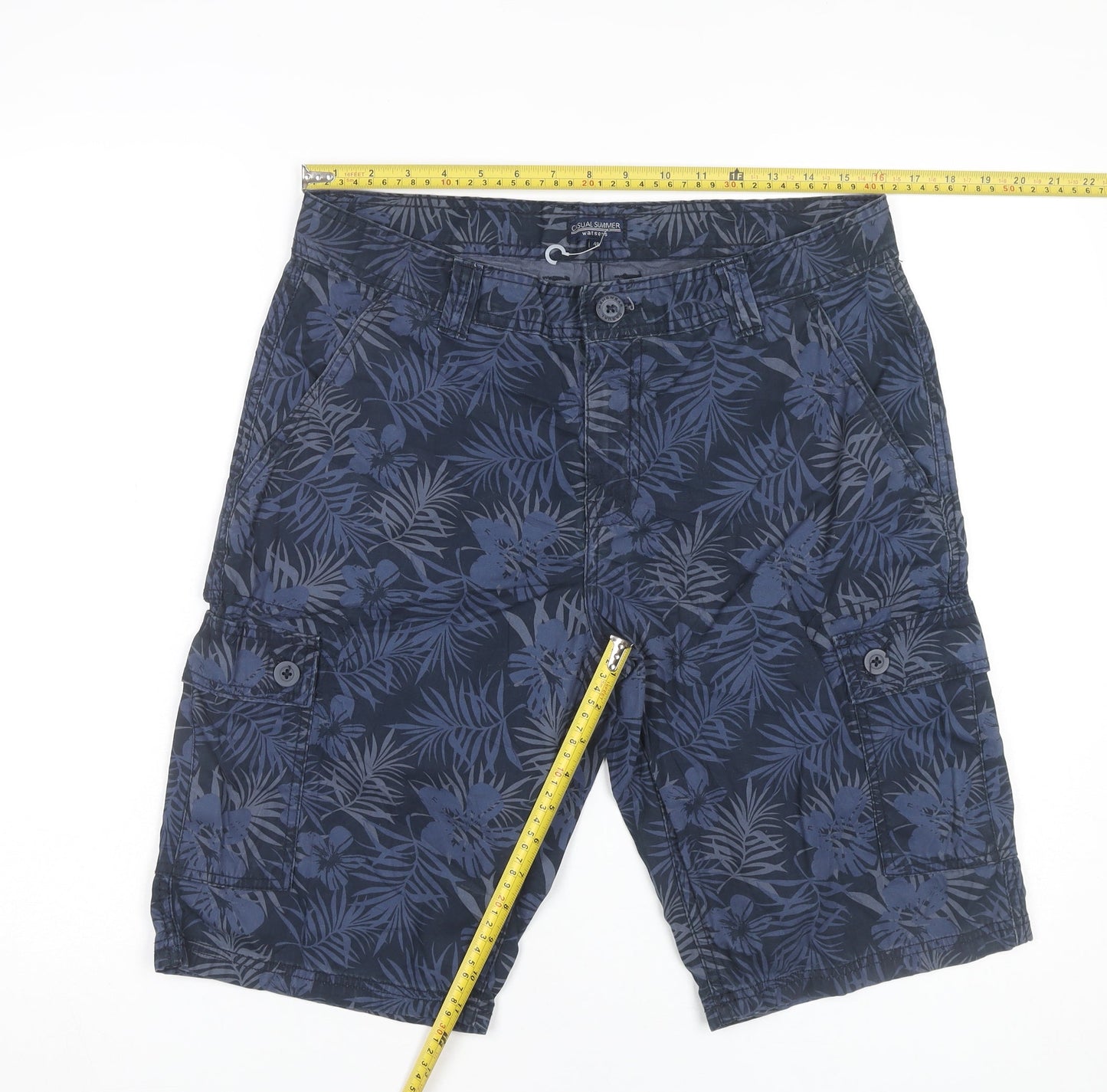 Casual Summer Watsons Men’s Blue Floral Cargo Shorts Size 48
