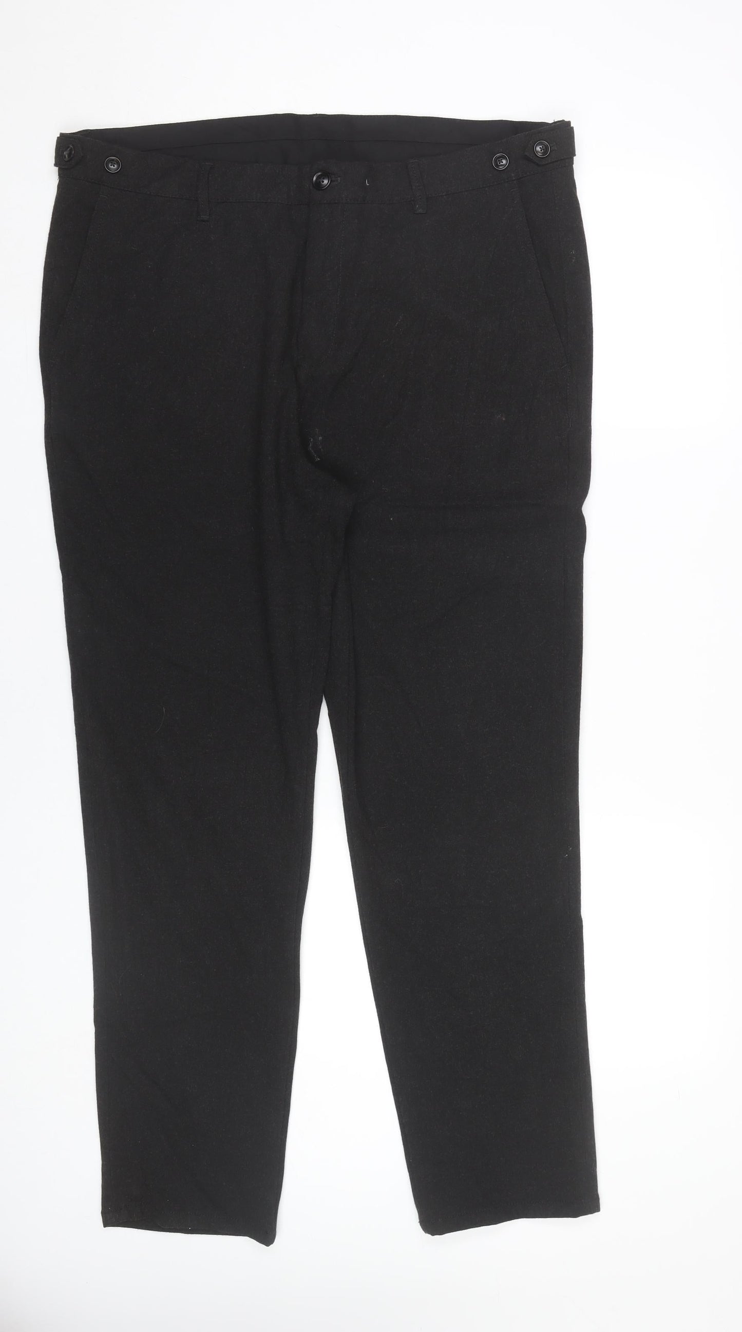 Zara Men Black 36in Regular Fit Dress Pants Trousers
