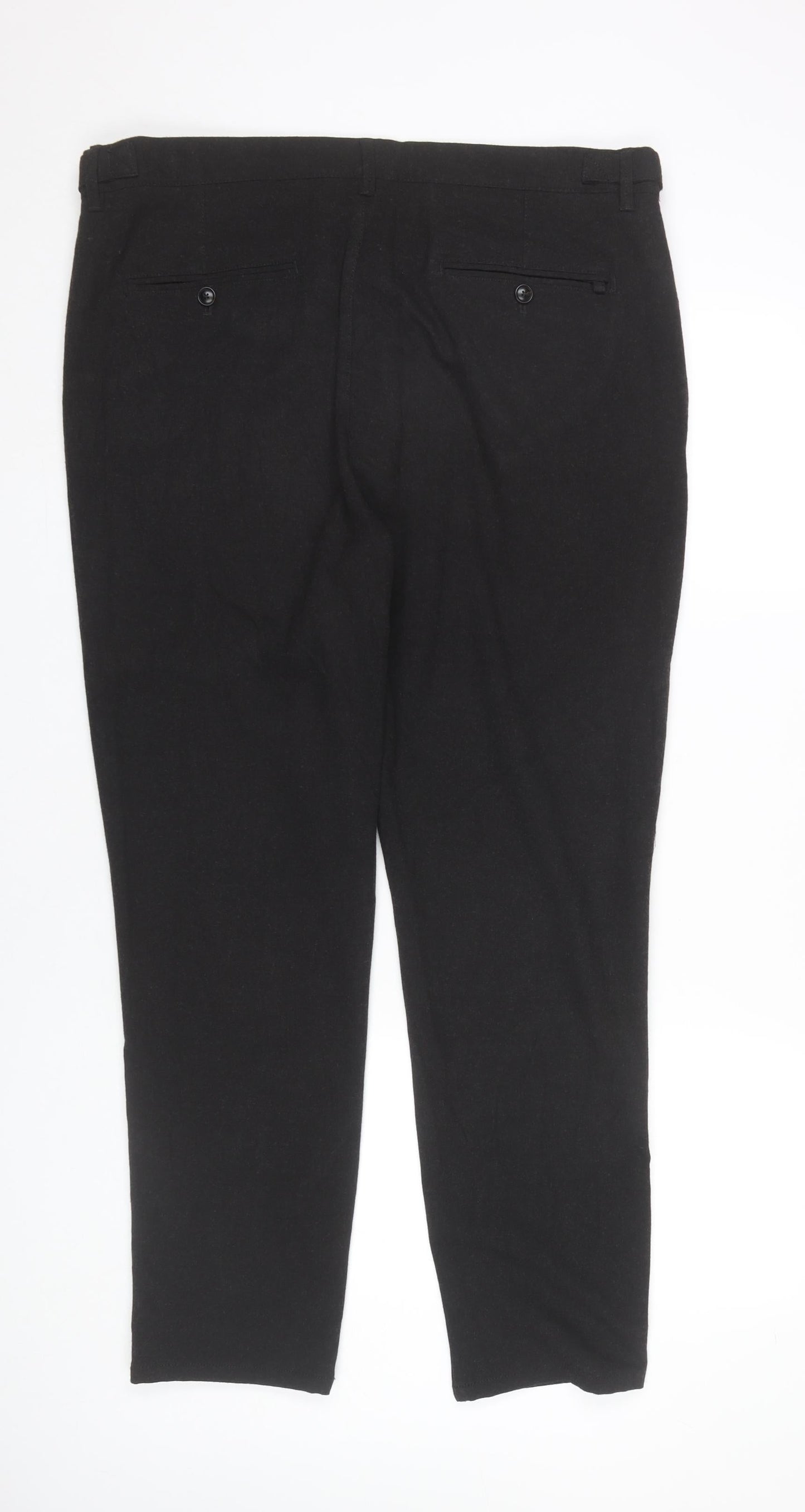 Zara Men Black 36in Regular Fit Dress Pants Trousers