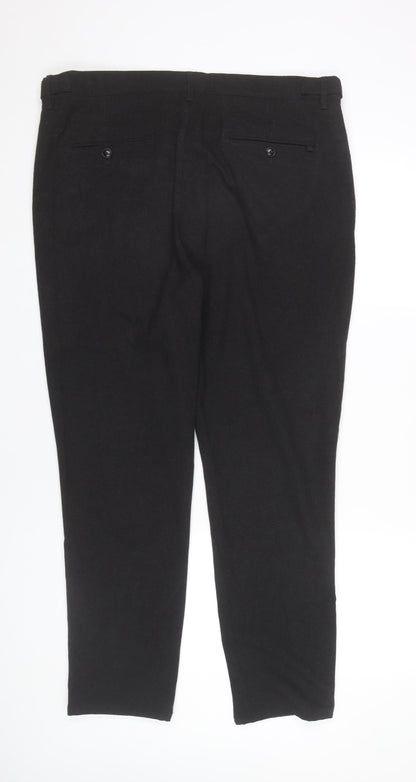 Zara Men Black 36in Regular Fit Dress Pants Trousers