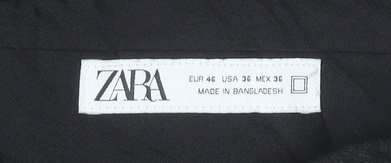 Zara Men Black 36in Regular Fit Dress Pants Trousers