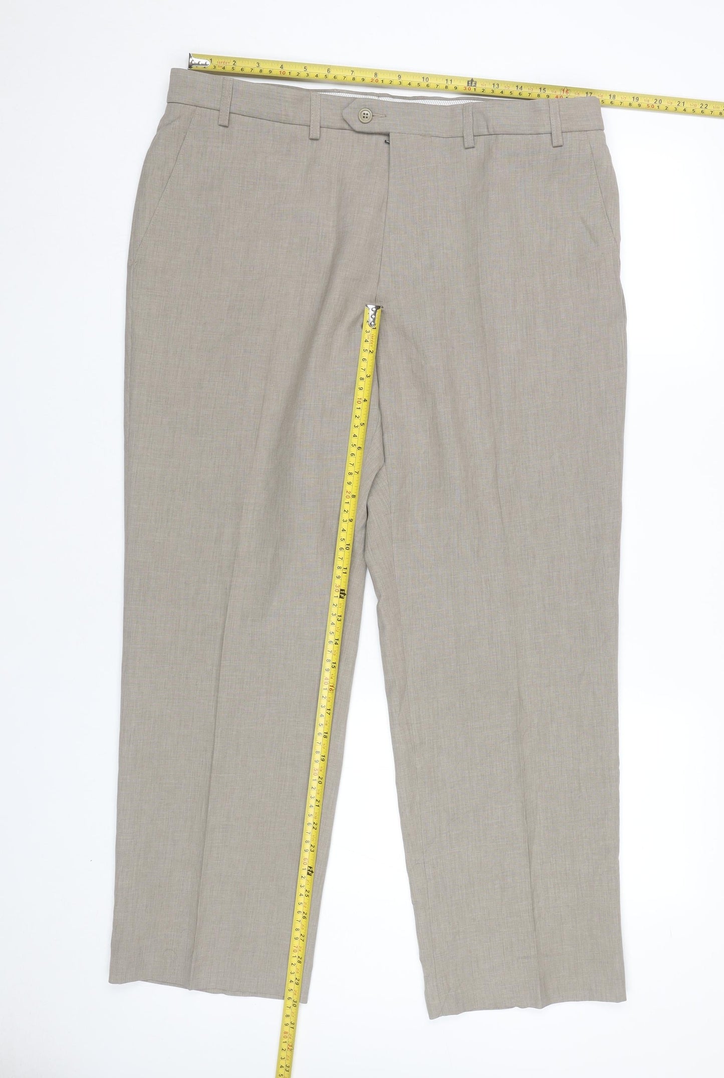 Marks and Spencer Mens Beige Dress Pants Size 38W 29L Polyester