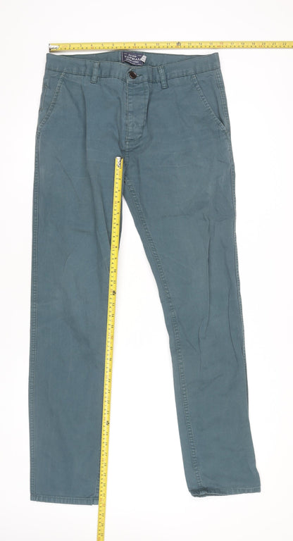 Topman Men’s Green Chino Trousers Size L 34W 32L Straight Fit