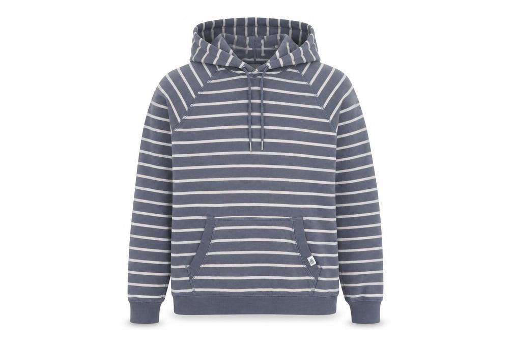TOG24 Womens Grey Stripe Hoodie Size 8 Cotton Blend Pullover