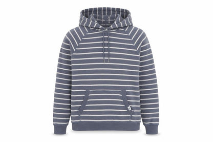 TOG24 Womens Grey Stripe Hoodie Size 8 Cotton Blend Pullover
