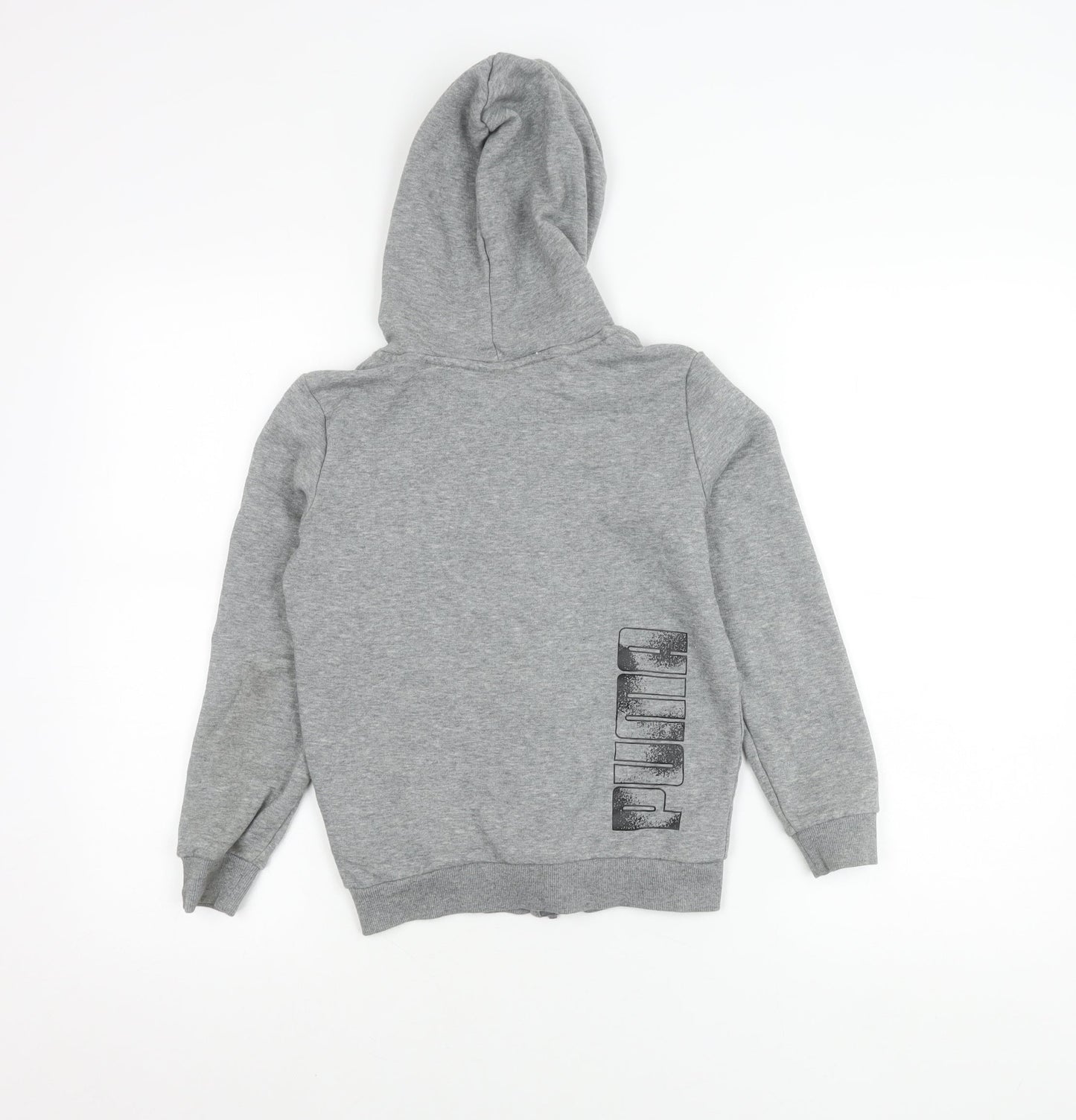 Puma Boys Grey 9-10 Years Zip Hoodie Jacket Cotton Blend
