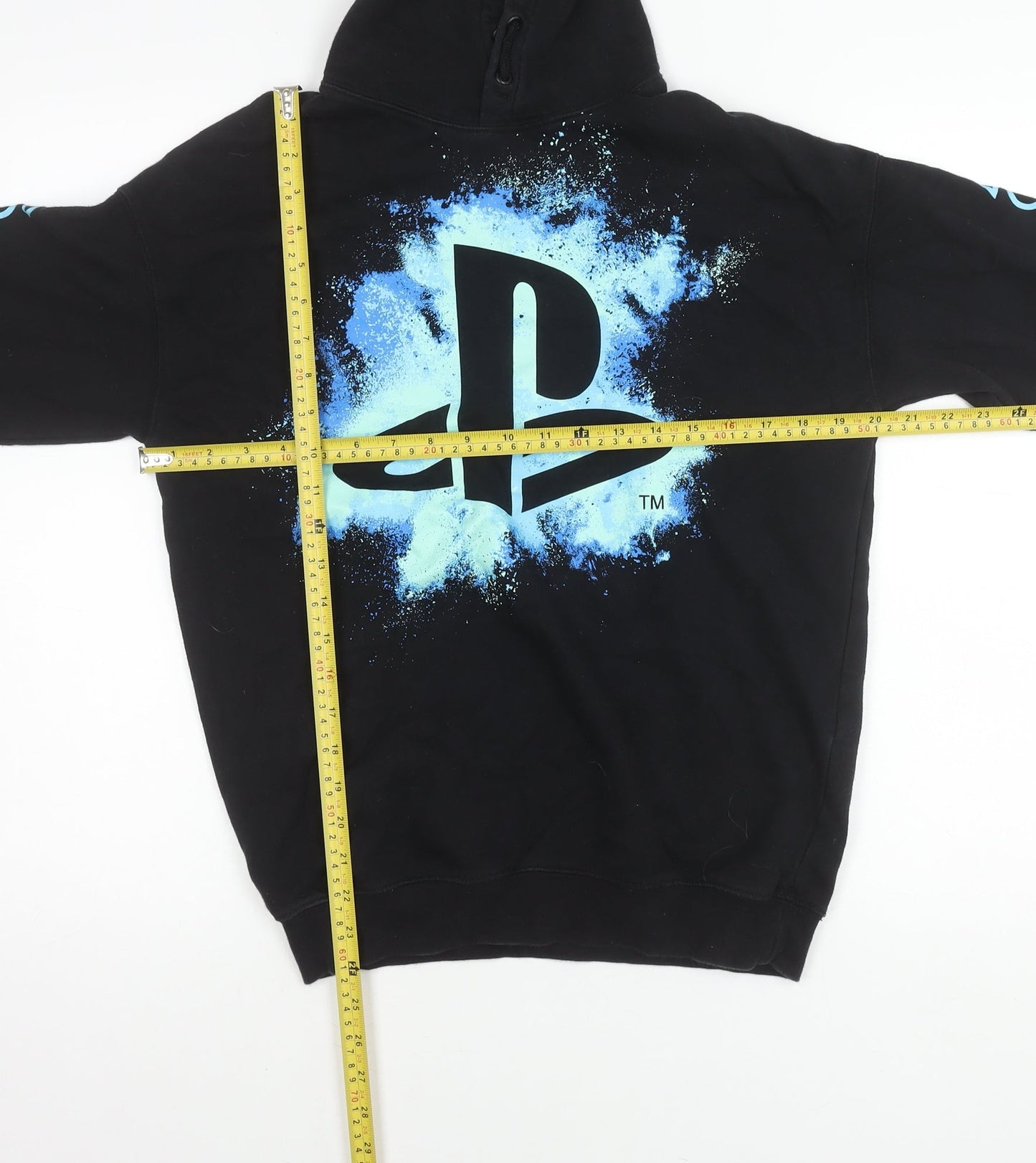 H&M Boys Black PlayStation Hoodie 13-14 Years Pullover Graphic Print