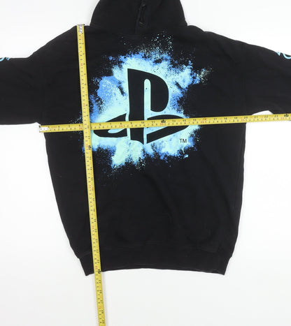 H&M Boys Black PlayStation Hoodie 13-14 Years Pullover Graphic Print