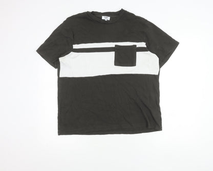 Taylor & Wright Men's Black White Colourblock Cotton T-Shirt L