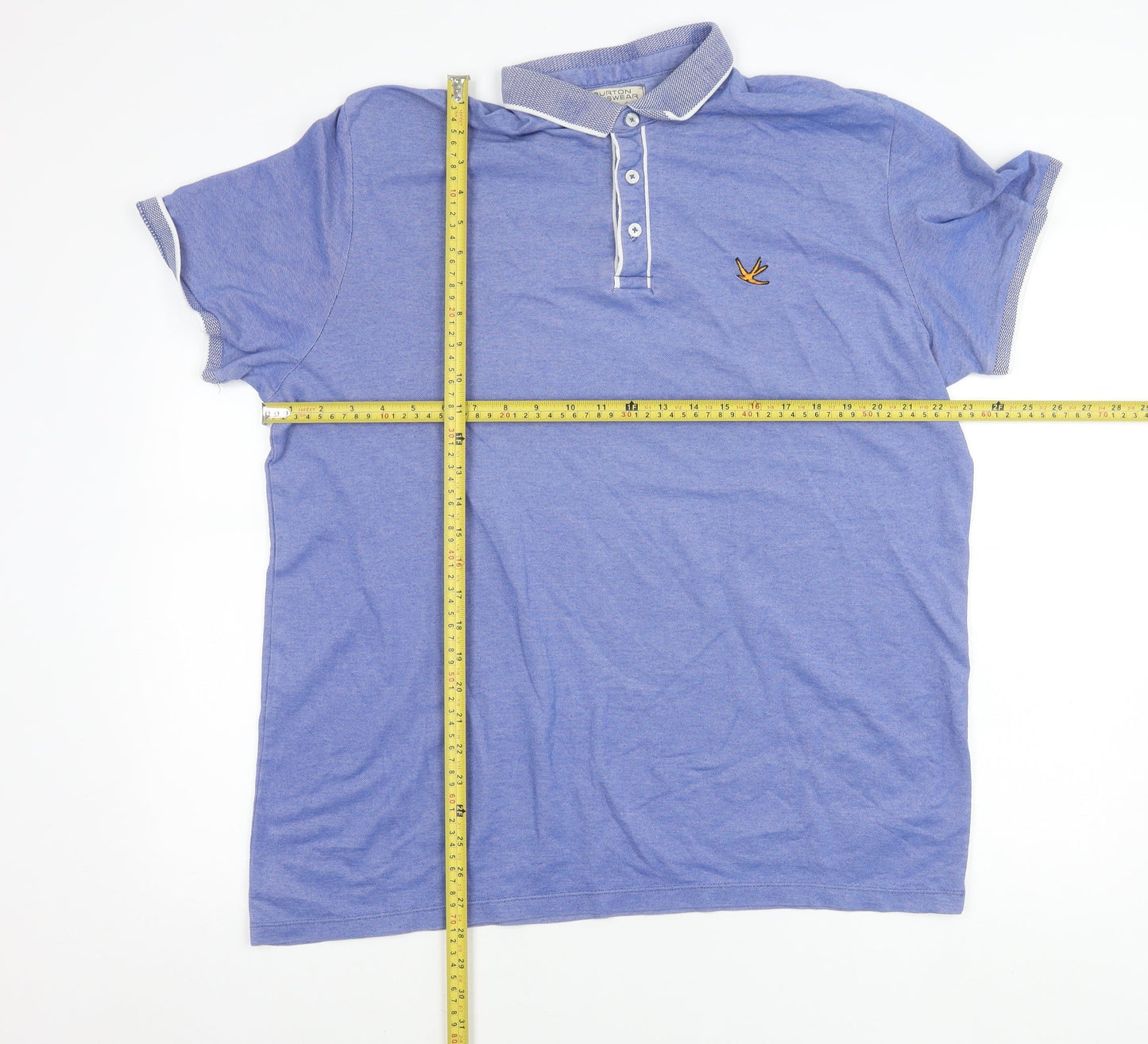 Burton Menswear Blue Polo Shirt Men’s 2XL Regular Fit Casual