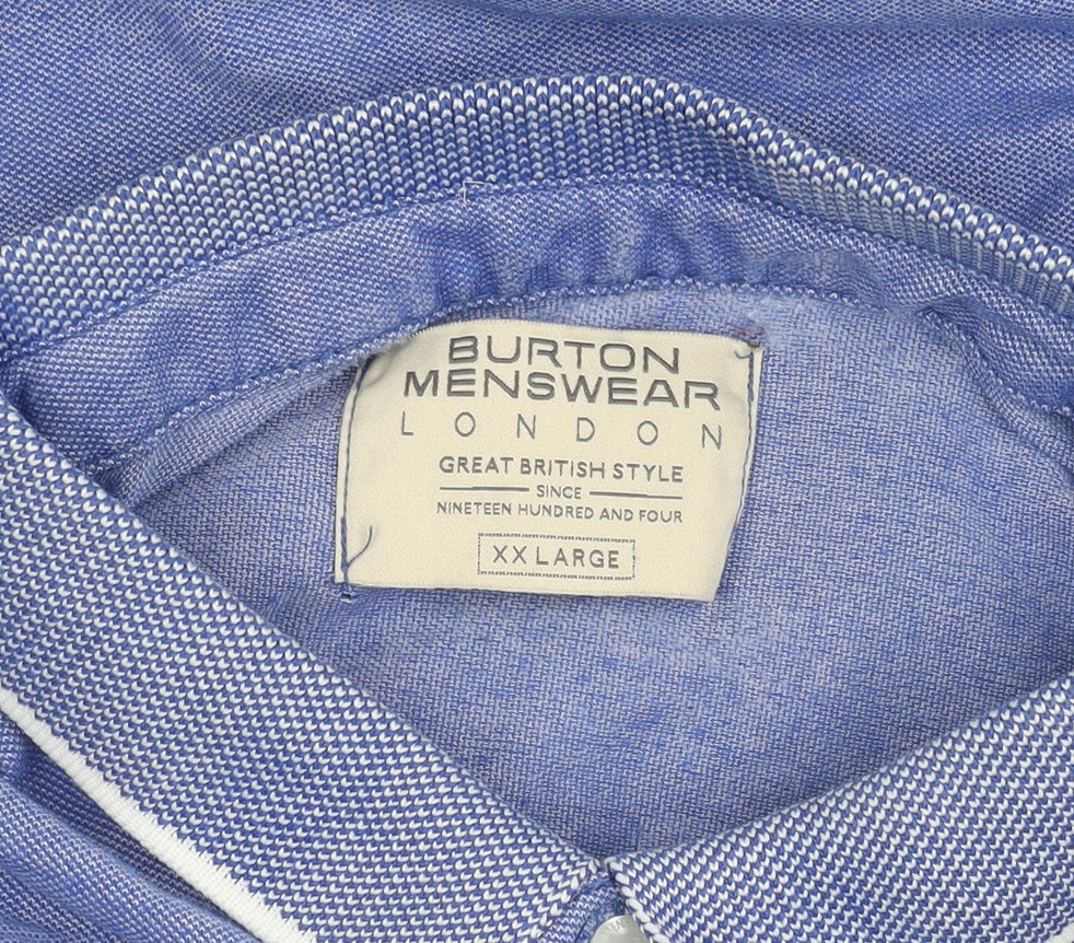 Burton Menswear Blue Polo Shirt Men’s 2XL Regular Fit Casual