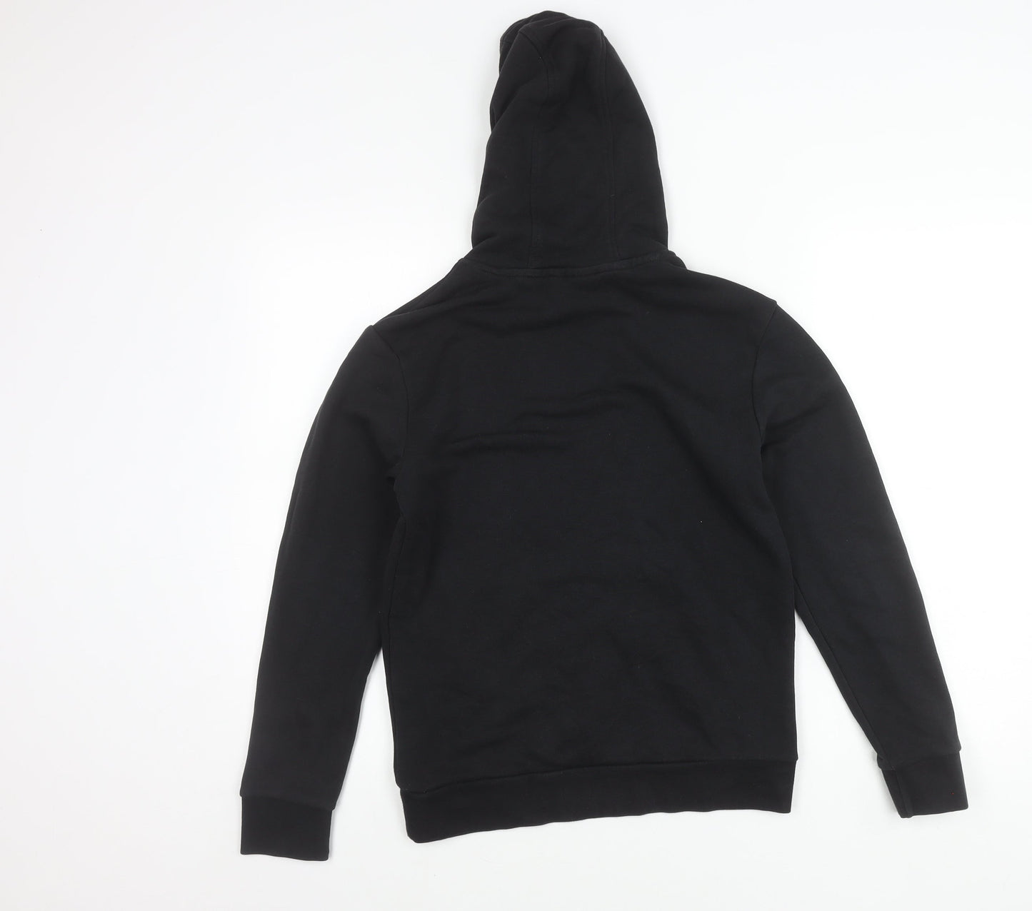 Adidas Boys Black Pullover Hoodie 12-13Y Logo Fleece Sweatshirt