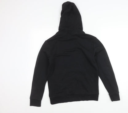 Adidas Boys Black Pullover Hoodie 12-13Y Logo Fleece Sweatshirt
