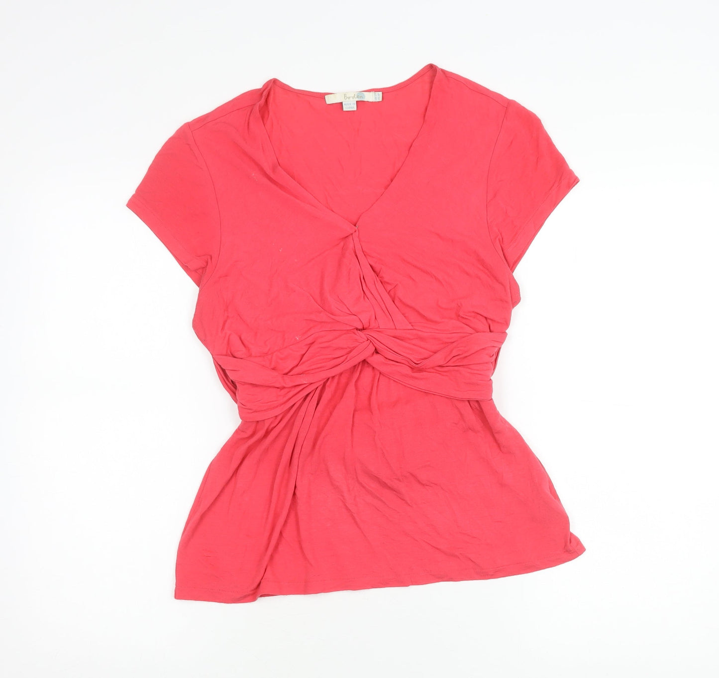 Boden Womens Pink Petite Size 12 Wrap Jersey Blouse Top