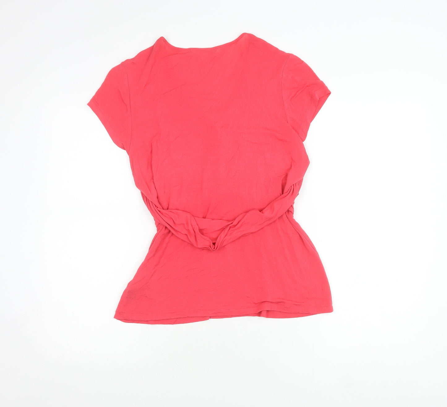 Boden Womens Pink Petite Size 12 Wrap Jersey Blouse Top