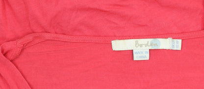 Boden Womens Pink Petite Size 12 Wrap Jersey Blouse Top