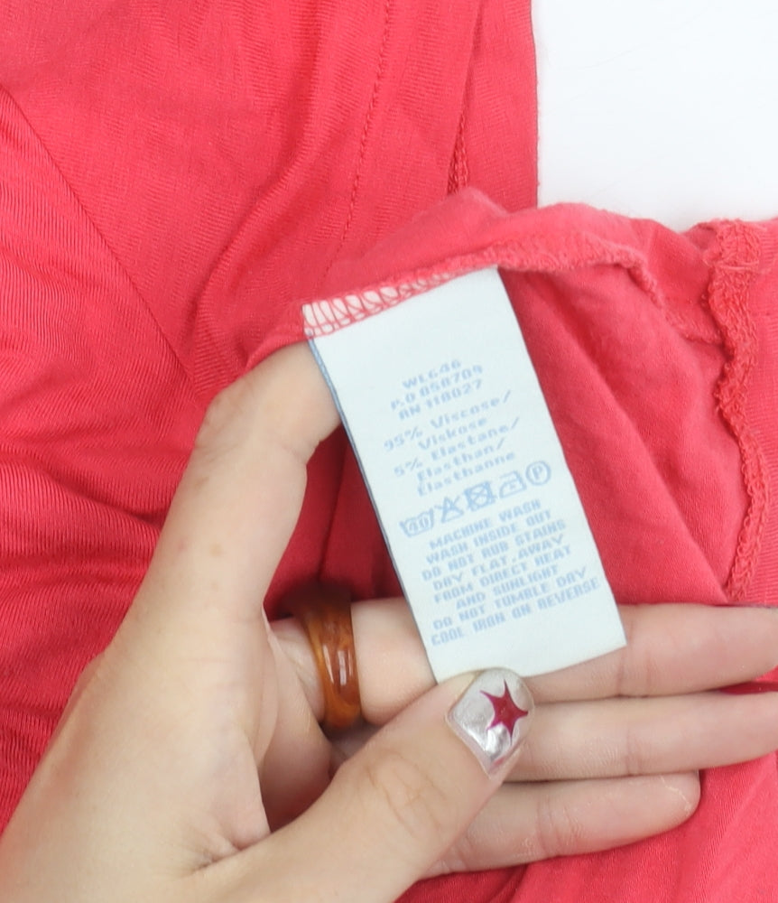 Boden Womens Pink Petite Size 12 Wrap Jersey Blouse Top