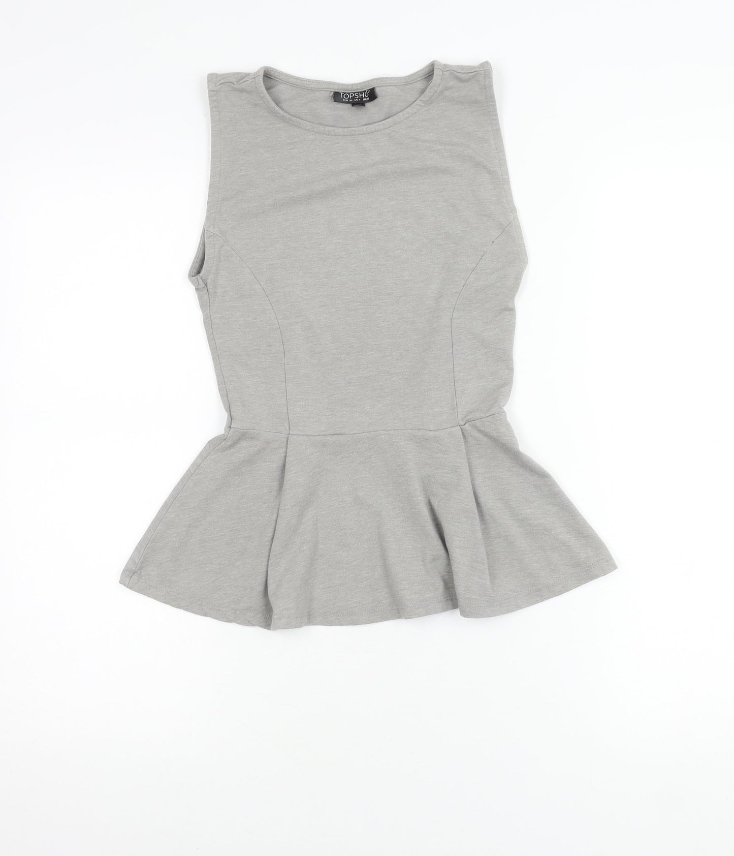 Womens UK Size 8 Topshop Grey Tunic Blouse