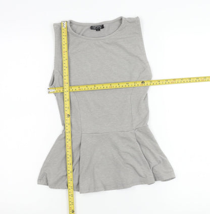 Womens UK Size 8 Topshop Grey Tunic Blouse