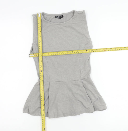 Womens UK Size 8 Topshop Grey Tunic Blouse