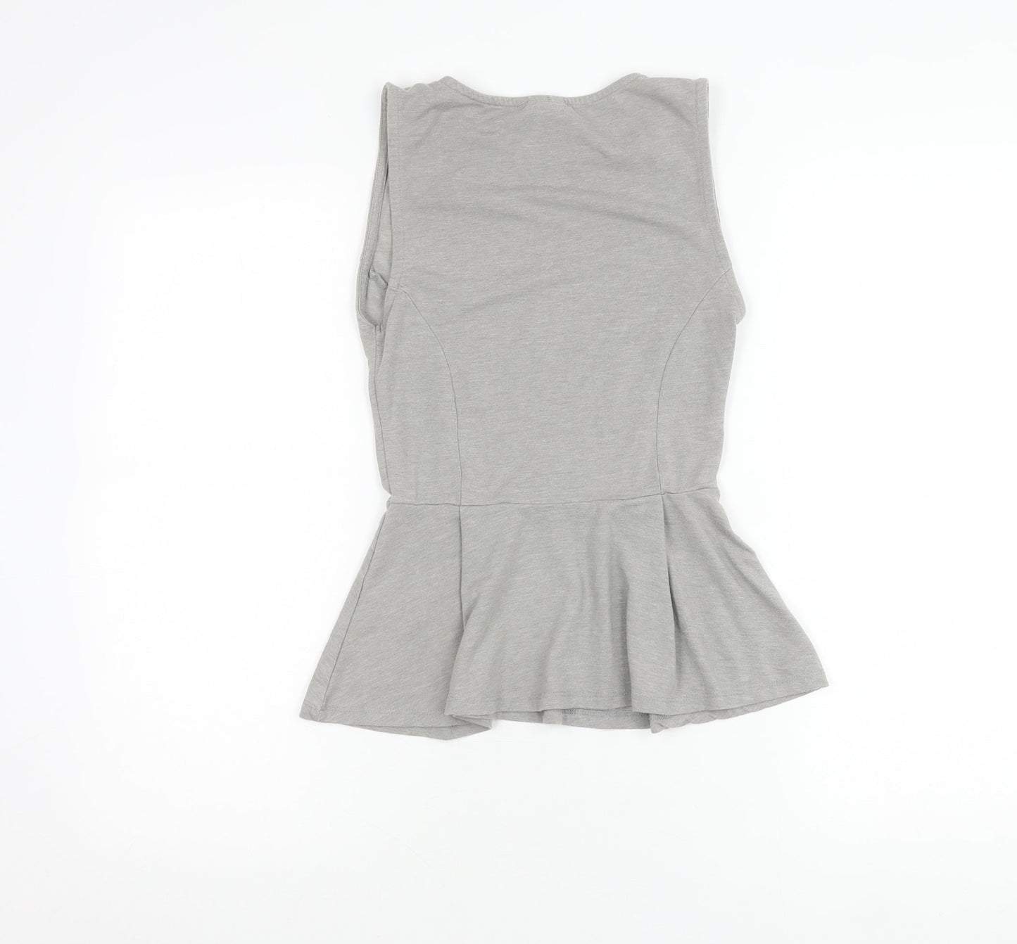 Womens UK Size 8 Topshop Grey Tunic Blouse