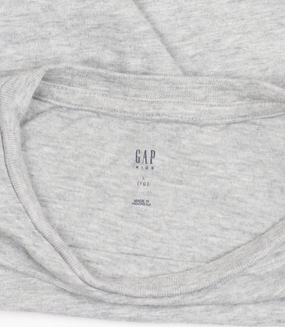 GAP Kids Girls Grey Crew Neck Short Sleeve Cotton T-Shirt Age 10 Years