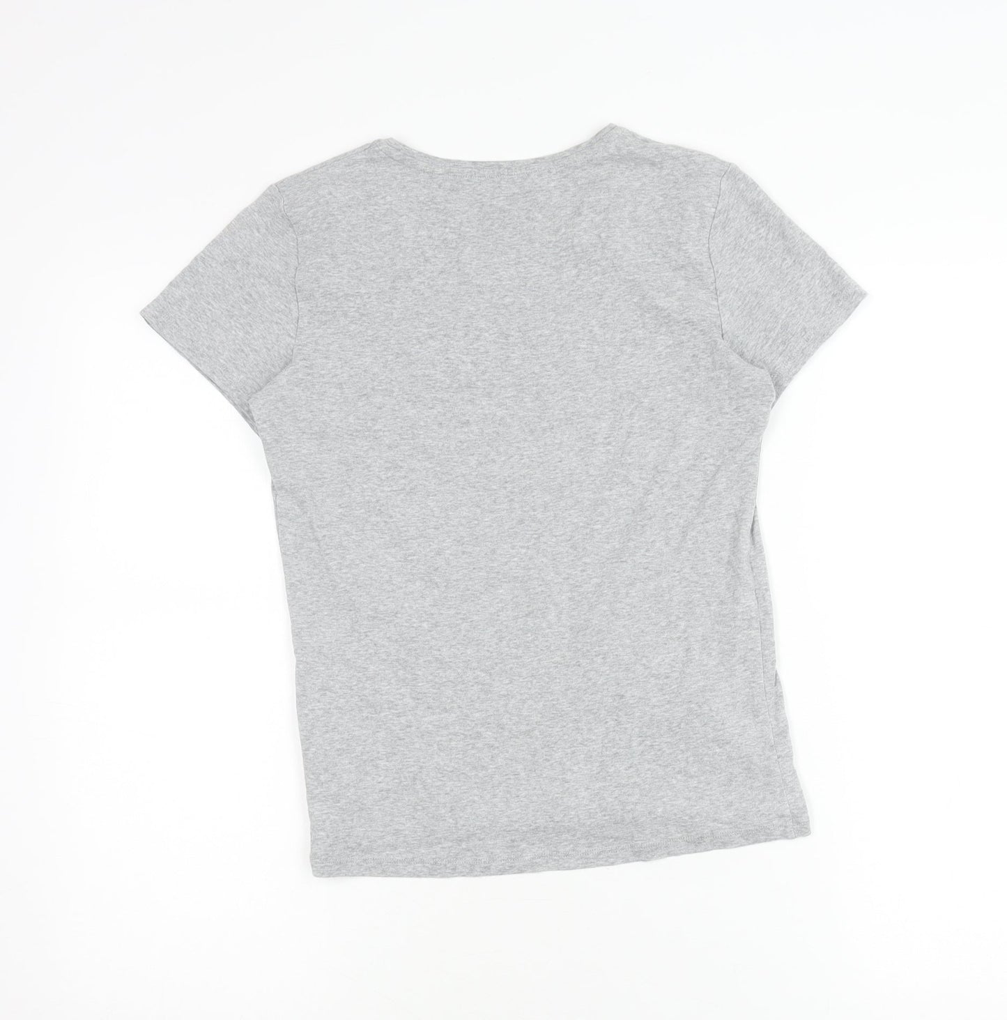 Uniqlo Girls Grey L Basic Crew Neck Short Sleeve Cotton T-Shirt