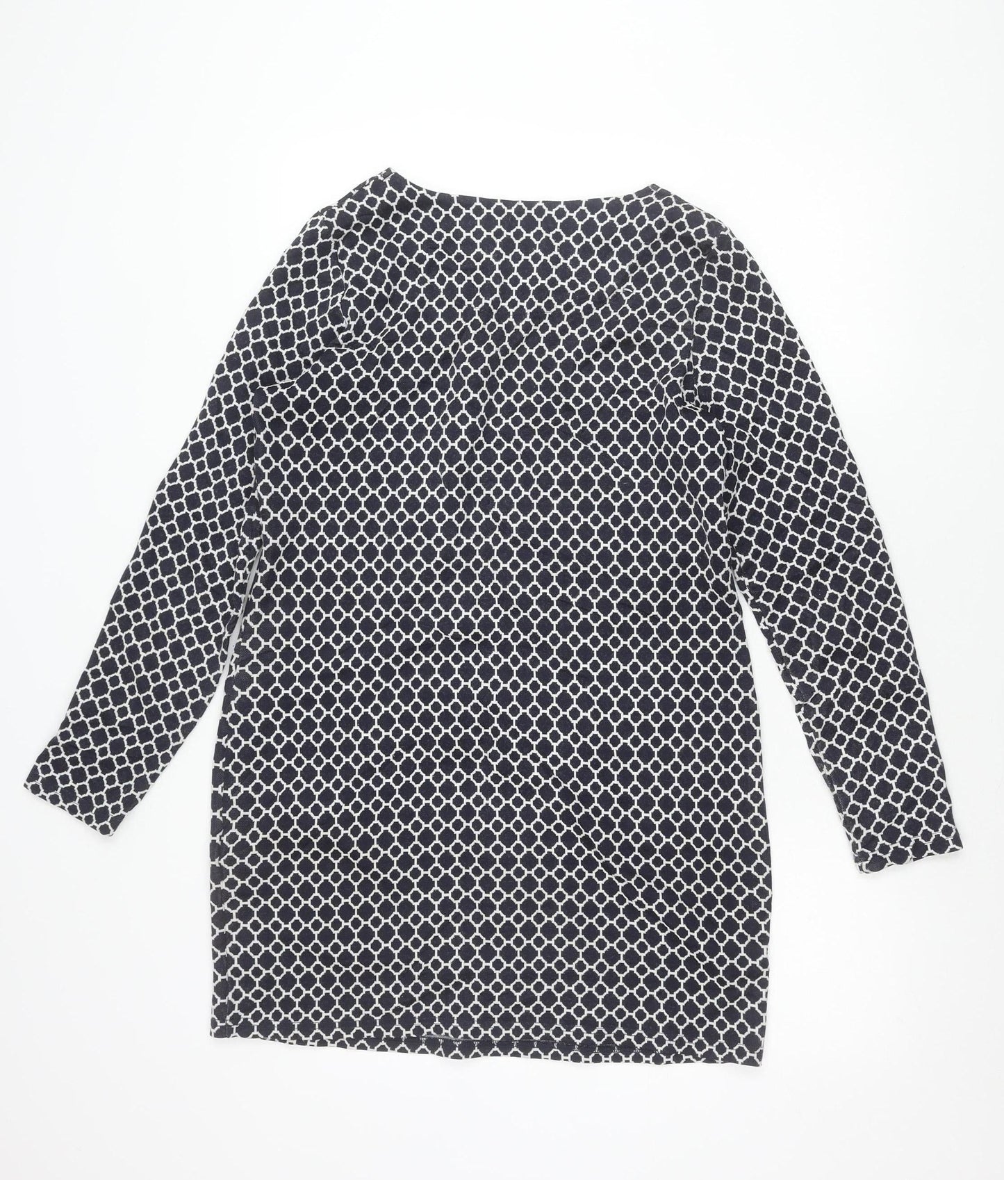 Joules Women’s Blue Geometric Shift Dress Size 12 Long Sleeve