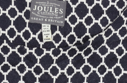 Joules Women’s Blue Geometric Shift Dress Size 12 Long Sleeve