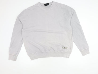 Couture Club Men’s Grey Cotton Logo Sweatshirt M Regular Fit