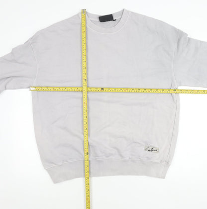 Couture Club Men’s Grey Cotton Logo Sweatshirt M Regular Fit