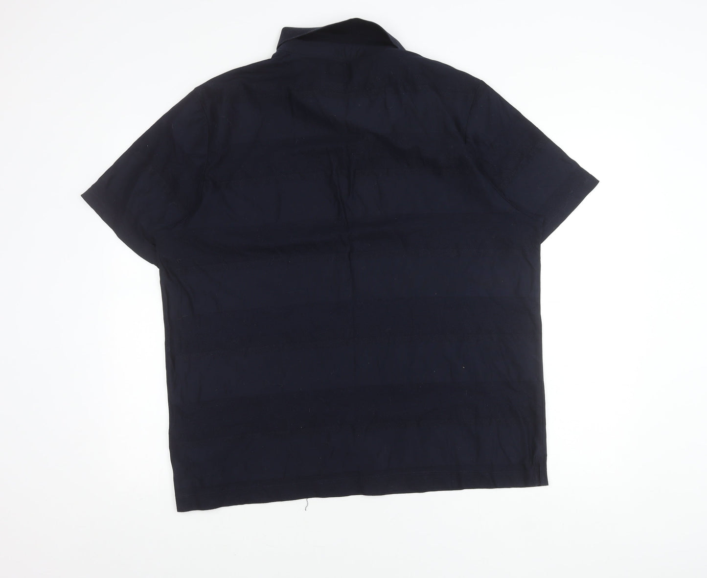 Blue Harbour Mens XL Navy Striped Cotton Polo Shirt