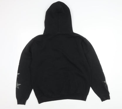 Mens UK Size M Russell Black Pullover Hoodie