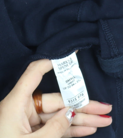 Marks and Spencer Men’s Blue Long Sleeve Polo Shirt Small Cotton