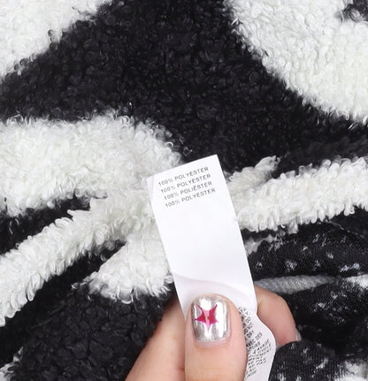 ASOS DESIGN Women’s Black White Fleece Pullover Jumper Size 18 Tall