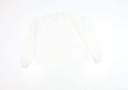 Disney Girls White Sweatshirt 13-14 Years Stitch Angel Long Sleeve Pullover