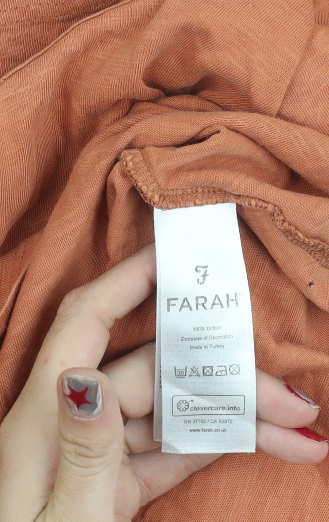 Mens UK Size L Farah Brown  T-Shirt