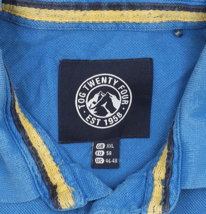 TOG24 Men's Blue 2XL Cotton Polo Shirt Short Sleeve Casual