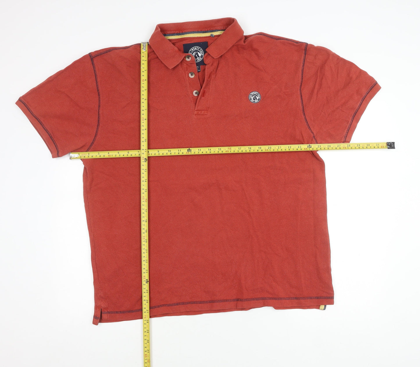 TOG24 Men’s Red 2XL Polo Shirt Short Sleeve Cotton Casual