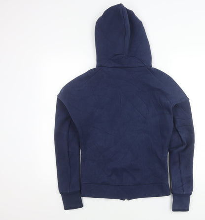 Adidas Womens Blue XS Full Zip Hooded Fleece Activewear Jacket