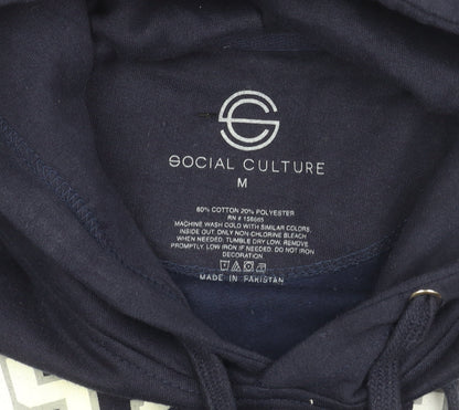 Social Culture Mens Blue Hoodie Los Angeles California M Pullover