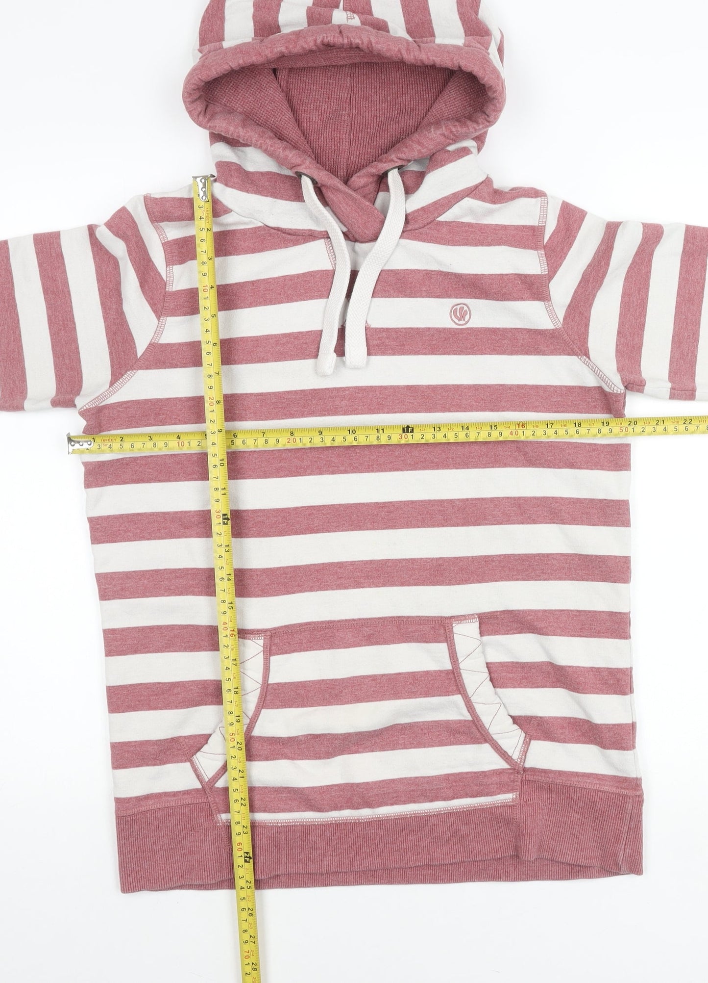 Womens UK Size 8 Fat Face Pink Pullover Hoodie