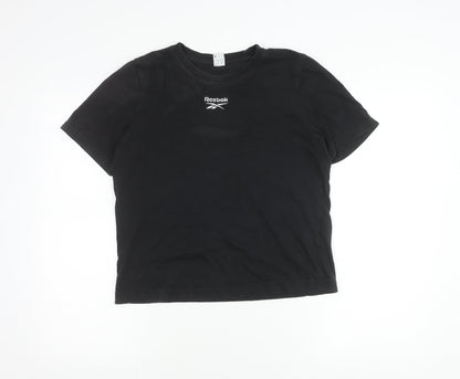 Womens UK Size S Reebok Black Basic T-Shirt